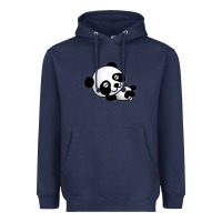 Navy baby panda bear Heavyweight Hoodie - linhVisuals