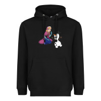 Black olaf and  elsa Heavyweight Hoodie - linhVisuals