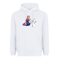 White olaf and  elsa Heavyweight Hoodie - linhVisuals