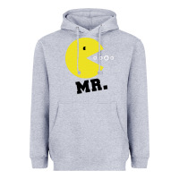 Heather Grey Mr Pacman Heavyweight Hoodie - linhVisuals