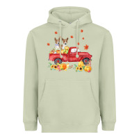 Matcha basenji pumpkin truck fall leaf thanksgiving halloween Heavyweight Hoodie - linhVisuals