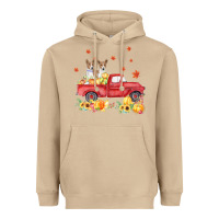 Mushroom basenji pumpkin truck fall leaf thanksgiving halloween Heavyweight Hoodie - linhVisuals