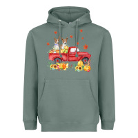 Sage basenji pumpkin truck fall leaf thanksgiving halloween Heavyweight Hoodie - linhVisuals
