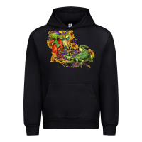 Black louisiana map with mardi gras crocodile Urban Hoodie - RanaPortraitStore