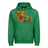 Emerald louisiana map with mardi gras crocodile Urban Hoodie - RanaPortraitStore