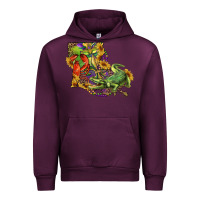Mauve Wine louisiana map with mardi gras crocodile Urban Hoodie - RanaPortraitStore