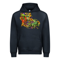 Navy louisiana map with mardi gras crocodile Urban Hoodie - RanaPortraitStore