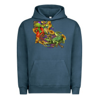 Pigment Midnight Navy louisiana map with mardi gras crocodile Urban Hoodie - RanaPortraitStore