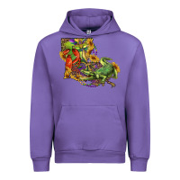 Tulip louisiana map with mardi gras crocodile Urban Hoodie - RanaPortraitStore
