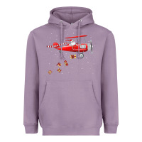 Lavender christmas santa claus pilot flying airplane gift tee Heavyweight Hoodie - linhVisuals