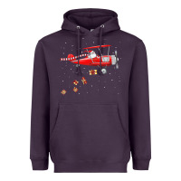 Plum christmas santa claus pilot flying airplane gift tee Heavyweight Hoodie - linhVisuals