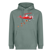 Sage christmas santa claus pilot flying airplane gift tee Heavyweight Hoodie - linhVisuals