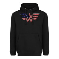 Black Wonder woman american flag Heavyweight Hoodie - linhVisuals