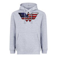 Heather Grey Wonder woman american flag Heavyweight Hoodie - linhVisuals