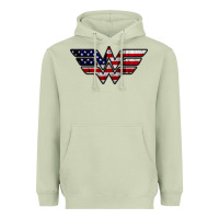 Matcha Wonder woman american flag Heavyweight Hoodie - linhVisuals