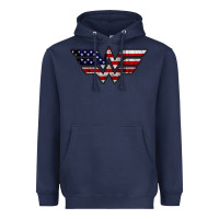 Navy Wonder woman american flag Heavyweight Hoodie - linhVisuals