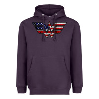 Plum Wonder woman american flag Heavyweight Hoodie - linhVisuals