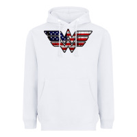 White Wonder woman american flag Heavyweight Hoodie - linhVisuals