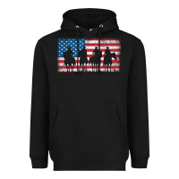 Black cowboy patriotic american flag 4th of july gift tee Heavyweight Hoodie - linhVisuals