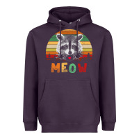 Plum funny vintage raccoon meow raccoon lovers Heavyweight Hoodie - linhVisuals
