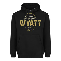 Black The Legend Wyatt Funny Personalized Name Heavyweight Hoodie - linhVisuals