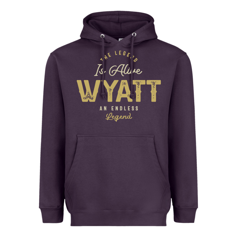 The Legend Wyatt Funny Personalized Name Heavyweight Hoodie by linhVisuals | Teevron