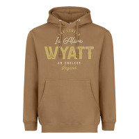 Toasted Coconut The Legend Wyatt Funny Personalized Name Heavyweight Hoodie - linhVisuals