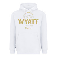 White The Legend Wyatt Funny Personalized Name Heavyweight Hoodie - linhVisuals
