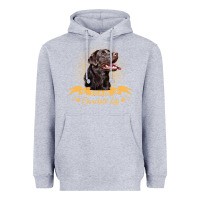 Heather Grey labrador retriever team chocolate lab funny Heavyweight Hoodie - linhVisuals