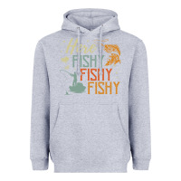 Heather Grey here fishy fishy fishy fishing lovers gifts Heavyweight Hoodie - linhVisuals