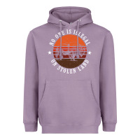 Lavender no one is illegal on stolen land 4th of july bison Heavyweight Hoodie - linhVisuals