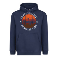Navy no one is illegal on stolen land 4th of july bison Heavyweight Hoodie - linhVisuals
