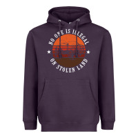 Plum no one is illegal on stolen land 4th of july bison Heavyweight Hoodie - linhVisuals