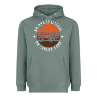 Sage no one is illegal on stolen land 4th of july bison Heavyweight Hoodie - linhVisuals