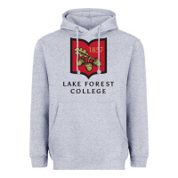 Heather Grey Lake Forest College Heavyweight Hoodie - linhVisuals