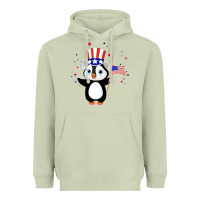 Matcha penguin american 4th of july penguin american flag Heavyweight Hoodie - linhVisuals