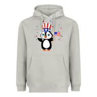 Moon Dust penguin american 4th of july penguin american flag Heavyweight Hoodie - linhVisuals