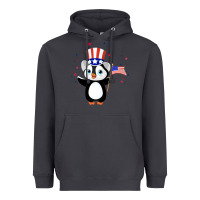 Smoke penguin american 4th of july penguin american flag Heavyweight Hoodie - linhVisuals