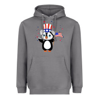 Storm penguin american 4th of july penguin american flag Heavyweight Hoodie - linhVisuals
