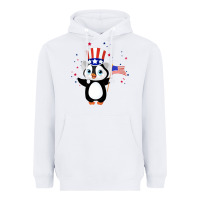 White penguin american 4th of july penguin american flag Heavyweight Hoodie - linhVisuals