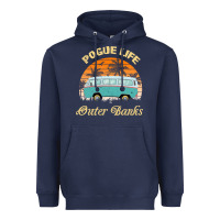 Navy pogue life outer banks retro vintage sunny Heavyweight Hoodie - linhVisuals