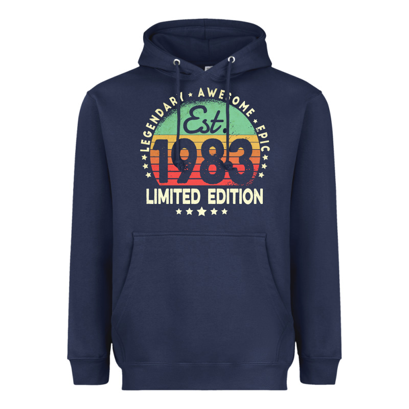 Est. 1983 Vintage 1983 Limited Edition 39th Birthday Retro Pullover Ho Heavyweight Hoodie by linhVisuals | Teevron