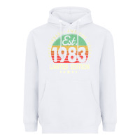 White est. 1983 vintage 1983 limited edition 39th birthday retro pullover ho Heavyweight Hoodie - linhVisuals