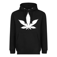 Black weed leaf in a pocket marijuana cannabis Heavyweight Hoodie - linhVisuals