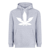 Heather Grey weed leaf in a pocket marijuana cannabis Heavyweight Hoodie - linhVisuals