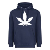 Navy weed leaf in a pocket marijuana cannabis Heavyweight Hoodie - linhVisuals