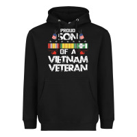 Black proud son of a vietnam veteran father's day Heavyweight Hoodie - linhVisuals