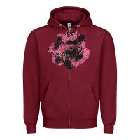 Burgundy valentine's day patches Zipper Hoodie - AdoDesignShop