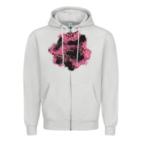 Dove Grey valentine's day patches Zipper Hoodie - AdoDesignShop