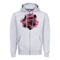 Heather Grey valentine's day patches Zipper Hoodie - AdoDesignShop
